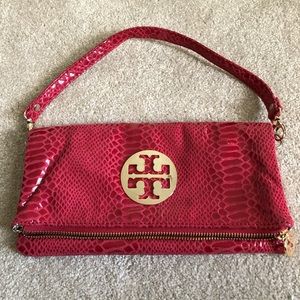 Tory Burch snakeskin clutch